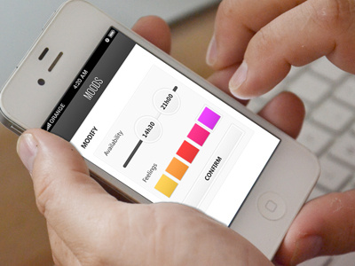 Moods - Interface button colors competition interface iphone moods slider