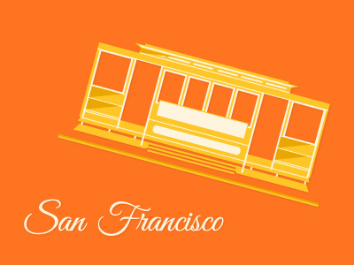 Internship in San Francisco california illustration internship orange san francisco train type white yellow