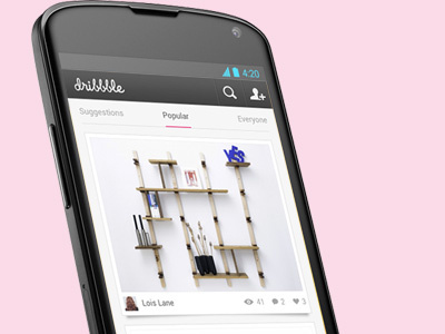 Dribbble for Android android app dribbble like pink popular profile search shot
