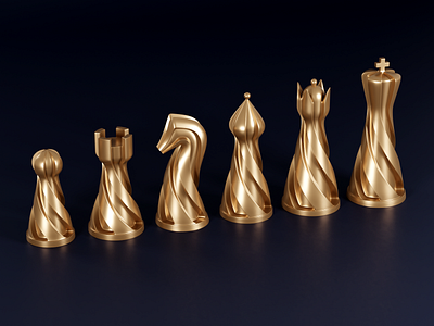 Chess set 3d branding graphic design