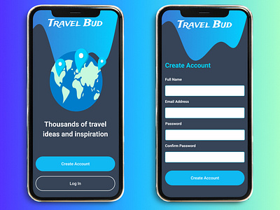 Daily UI Challenge #1: Travel App Sign Up Page