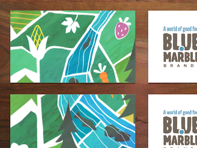 Business cards for Blue Marble branding business card farming illustration organic
