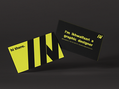 Professional Unique Minimalist Name Card black brand branding business card elegant graphic design indonesian marketing minimalist name card stationery unique yellow
