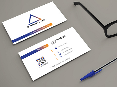 Corporate Business Card graphic design qr code ui
