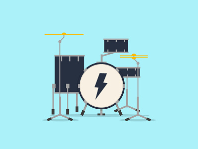 Drums blue design drums illustration yellow
