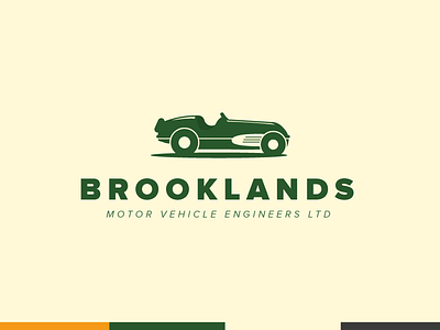 Brooklands branding brooklands green illustration racing sports car