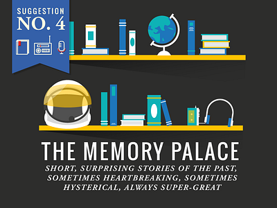 The Memory Palace design email hear here illustration newsletter podcast suggestions the memory palace