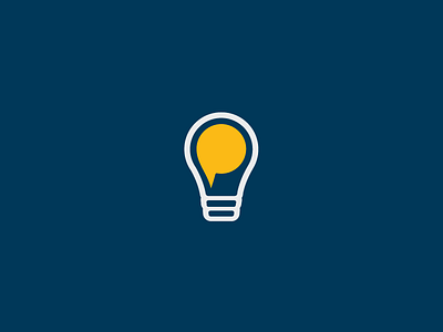 Think Social blue branding grey icon illustration lightbulb mark social speech bubble think yellow