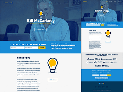 Bill McCartney blue branding social think web white yellow