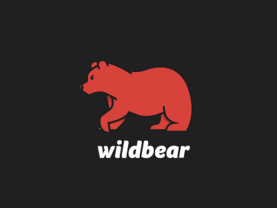 Bear bear black illustration logo mark red