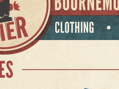 Two Pier website mockup blue bournemouth branding clothing paper texture red shop website