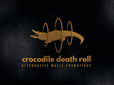 Crocodile Death Roll crocodile illustration logo music promotion typography