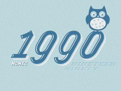 1990 1990 aldine blue grey illustration owl ranger typography wisdom