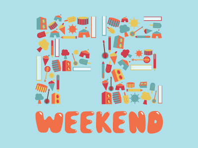FE Weekend artwork blue branding fe week fe weekend further education illustration morley college orange yellow