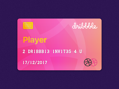 Get your members card card. dribbble invitation invite join the game player