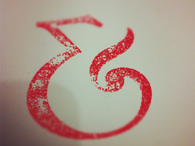 Ampersand ampersand ink letterpress red stamping type