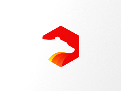 Unbearable bear gradient icon logo noise red yellow
