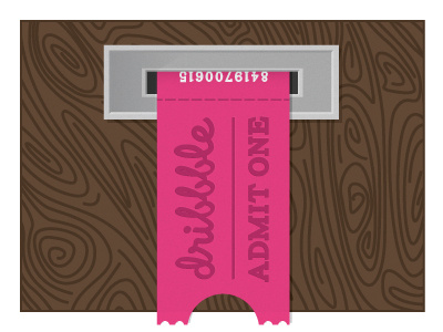 Draft a friend! dribbble invite friend nick slater pink ticket twitter wood texture