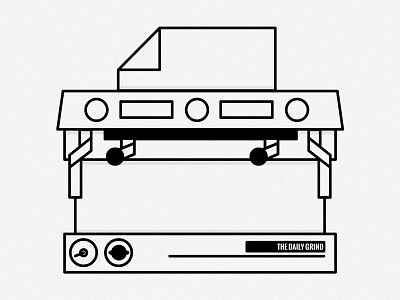 The daily grind black coffee machine illustration line art noise the daily grind white