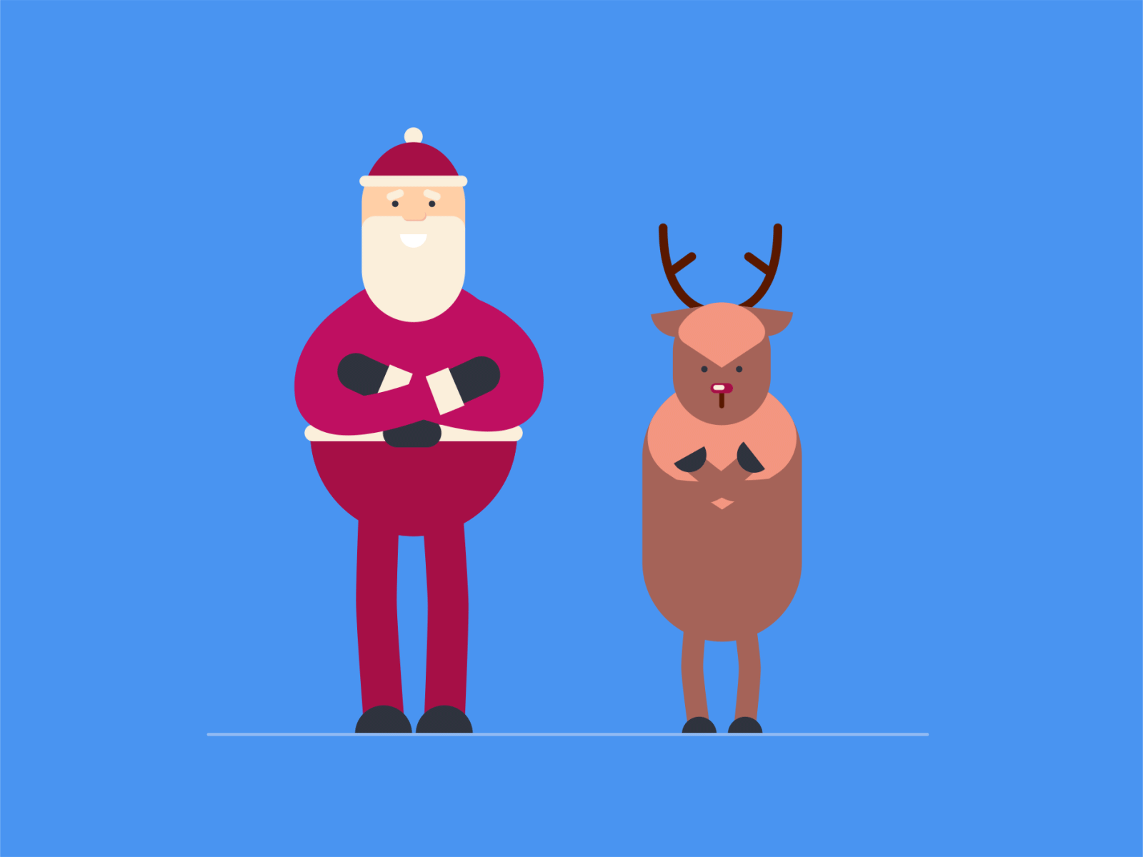 Winter Christmas ❄️ animation christmas cold loop reigndeer rubberhose santa shivering wiggle winter