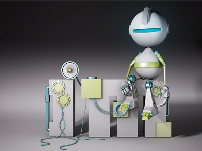 IM Robot 3d character modeling rendering