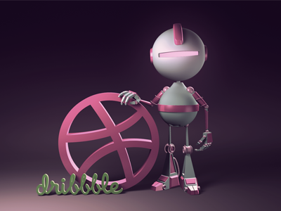 dribbble Robot 3d maya pink render robot