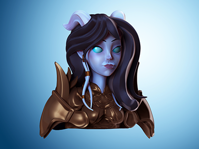 Draenei fan art 3d character design sculpting