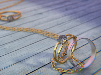 Love Rings 3d digital illustration real rings