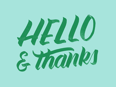 Hello & Thanks brushlettering handtype illustration leftylettering lettering