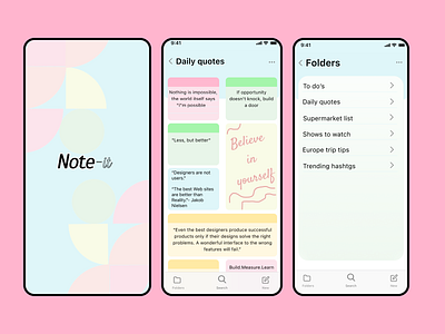 Note-it app design figma ui