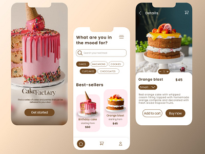Cakefactory dailyui figma foodapp logo mobileapp ui uidesign