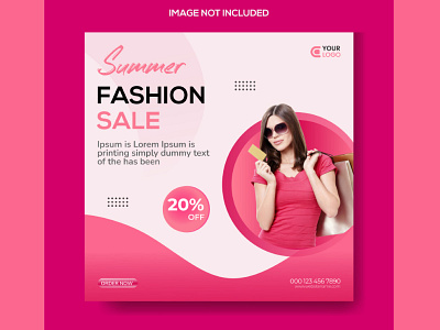 FASHION SALE Media Poster fashion graphic design media pink poster sale socialmediaposter