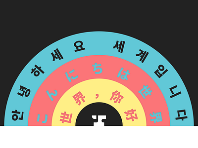 Hello, World • CJK Support anvil automation blog characters chinese cjk cover fan font hello illustration japanese korean language paperwork pdf rainbow world