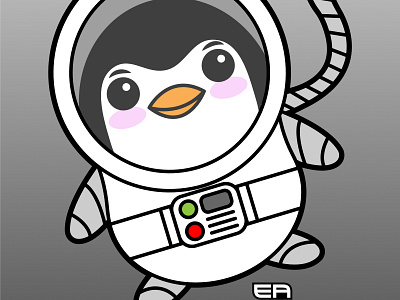 Cute Astronaut Penguin