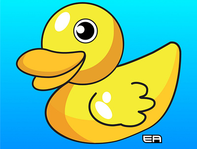 Yellow Duck adorable design drawing illustration
