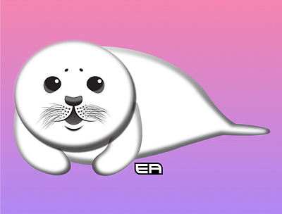 Seal adorable artwork design drawing erion erionartwork illustration illustrator seal white