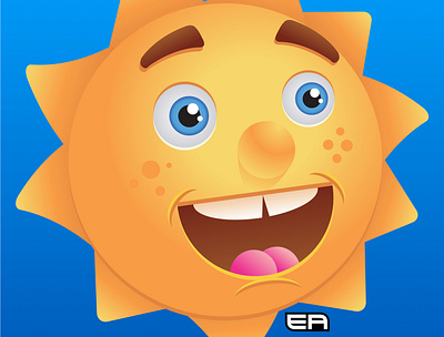 Happy Sun adorable artwork design erion erionartwork happy illustration sun yellow