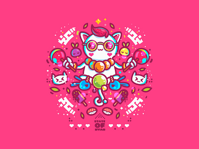 State Of Nyan cartoon cat character design design flat design illustration vector