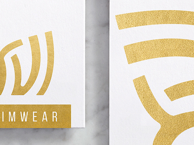 another option for RVL custom design foil gold golden hand drawn layout logo summer swim tag