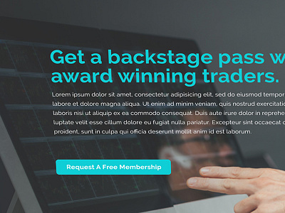 Backstage Laptop branding clean dashboard design landing lead generation risk stock trading ui ux