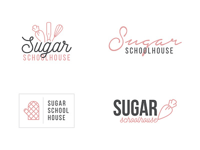 Sugar School House baking cakes clean culinary design education frosting logo modern pink piping typography