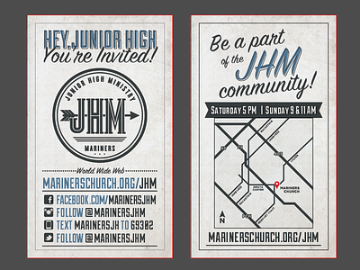 campus cards branding contact information invitation junior high logo map type
