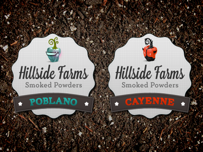 Poblano and Cayenne Spice Labels label peppers sticker