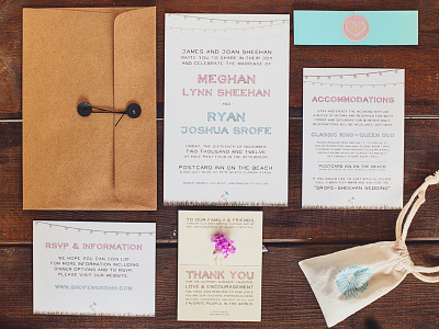 Wedding Correspondence blue clean envelope invite love pink rsvp simple type wedding