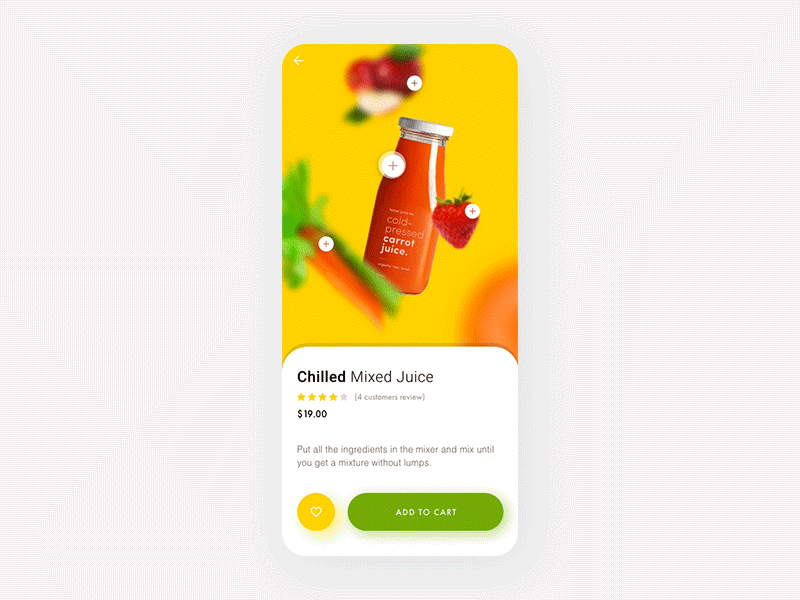 Juice App Design adobe xd animation fruit juice motion orange shop ui uiux ux