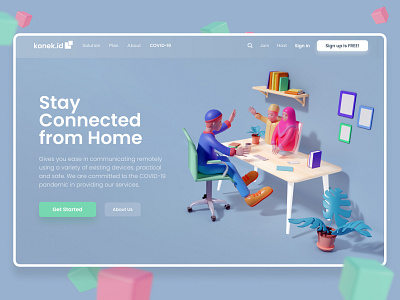 Stay Connected from home - Konek Landing Page