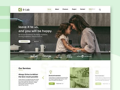 Installation Company Homepage clean desktop ui website