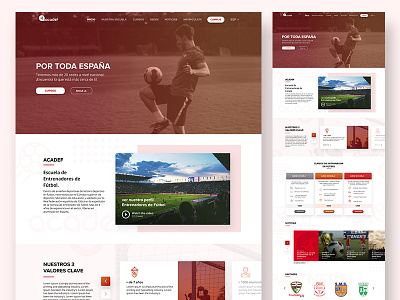 Soccer Academy Homepage clean design desktop flat simple soccer ui ux website