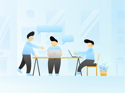 Discussion Illustration blue branding bussines clean design discussion flat illustration vector work