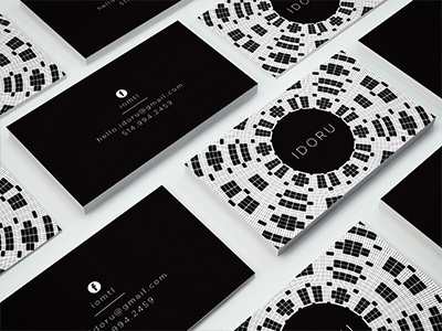 Idoru Business Card black black and white brand branding businesscard cards identity logo minimal print white